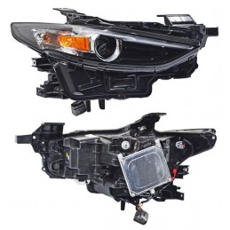 FARO MAZDA 3 19-25 2/4P NEGRO C/LED C/LUPA AMBAR DER
