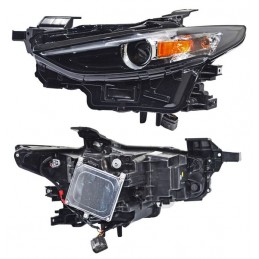 FARO MAZDA 3 19-25 2/4P NEGRO C/LED C/LUPA AMBAR IZQ